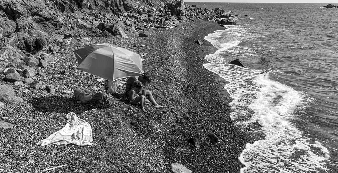 foto bianco nero spiaggia Le Tombe Marina di Campo