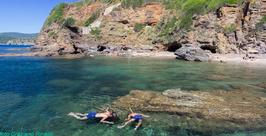 Spiaggia Elba Felciaio due sub